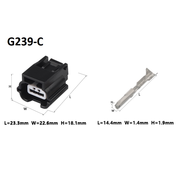 G239-Giắc cắm Chấn lưu đèn pha 3 lỗ 0.6mm