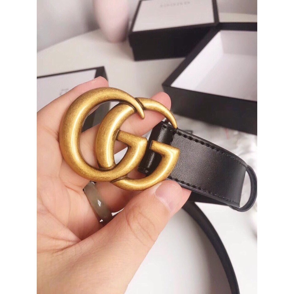 THẮT LƯNG NỮ CÓ LOGO BẰNG ĐỒNG DÂY BẰNG DA BẢNG 2,5CM MÀU ĐEN (KHÔNG HỘP) | BigBuy360 - bigbuy360.vn