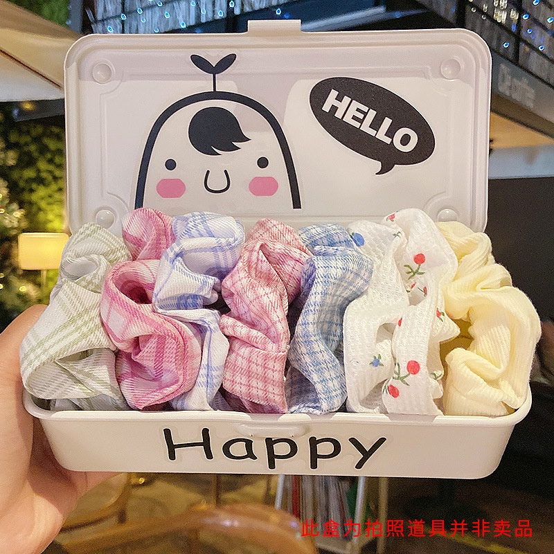 Dây Buộc Tóc Kẻ Sọc Caro Cỡ Lớn Phong Cách Hàn Quốc Dễ Thương Cho Nữ