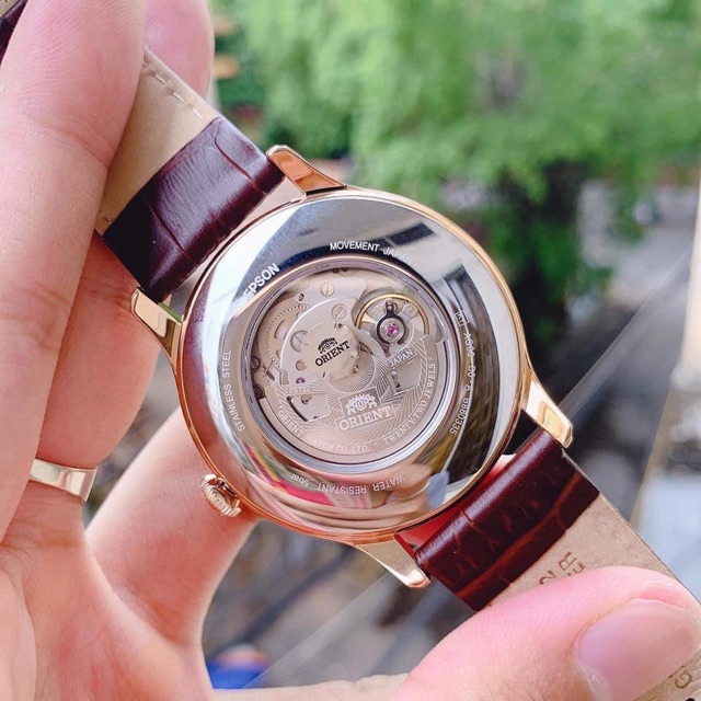 Đồng hồ nam Orient Caballero FAG00001S0 42mm, máy cơ Automatic Caliber F6T22, 23 chân kính, mạ Vàng Hồng, hở tim 9h