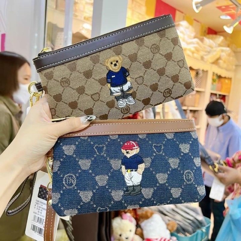 Ví cầm tay logo gấu TTWIN