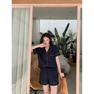 Bộ ngắn Pijama Nữ Chất Liệu Lụa Cao Cấp