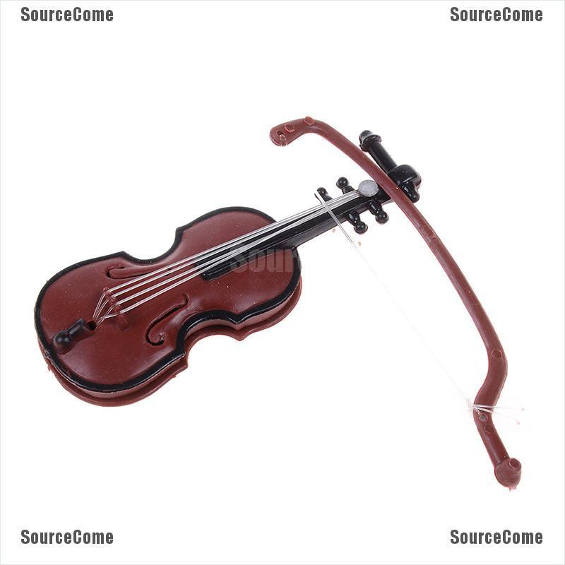 Set 2 Mô Hình Đàn Violin Mini Bằng Nhựa Trang Trí Nhà Búp Bê Diy