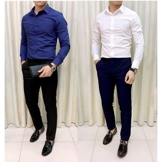 COMBO Quần Âu Và Sơ Mi Lụa Thái Dày Dặn Giá Cực Sốc