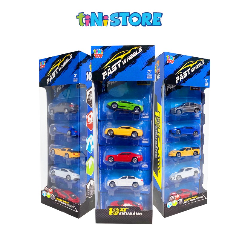 Combo 10 đồ chơi tiNiToy mô hình xe tốc độ FastWheels 7.5cm Combo342000S (Mẫu ngẫu nhiên)