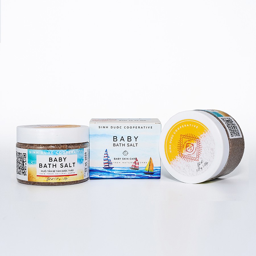 Muối tắm bé baby bath salt  200g tặng tinh dầu tràm 5ml