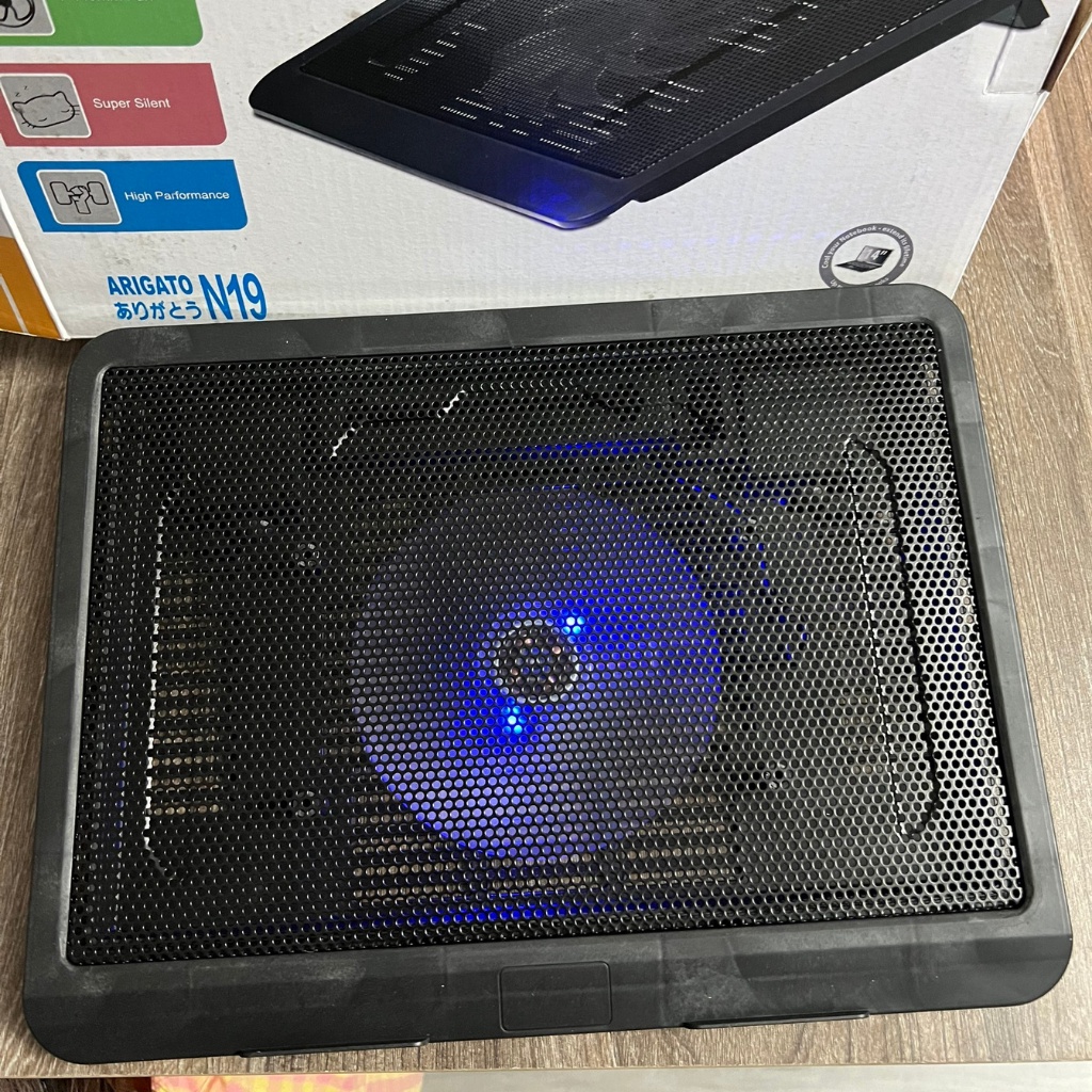 Quạt tản nhiệt laptop gaming ARIGATO 1 và 2 fan cực êm dành cho máy tính laptop macbook tích hợp đèn led