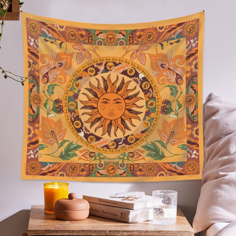 Thảm Treo Tường In Hình Thiên Văn Mặt Trăng Ngôi Sao Trang Trí Nhà Cửa