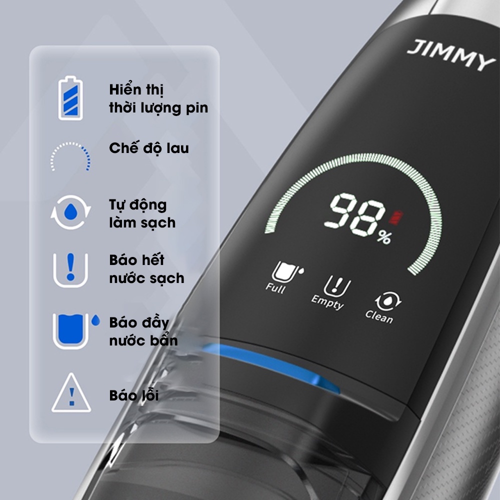 Máy hút bụi lau sàn Jimmy HW8 làm sạch thông minh/ không dây Lực hút 7000Pa Pin tháo rời 2500mAh