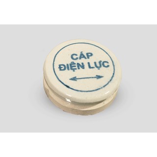 Mốc Sứ Cảnh Báo Cáp Điện Ngầm- An toàn điện - Hình Thật- Hàng có sẵn - MSCB
