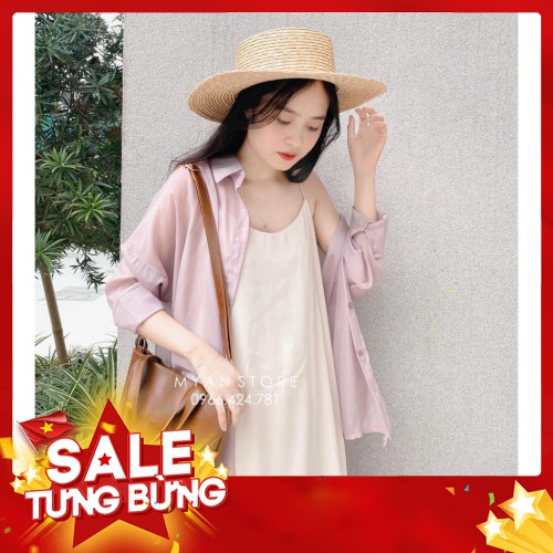 -Hàng nhập khẩu Sét 2 Món Áo Sơ Mi Khoác Thụng Mix Váy Maxi 2 Dây Xuông - TT105051 Liên hệ mua hàng  084.209.1989