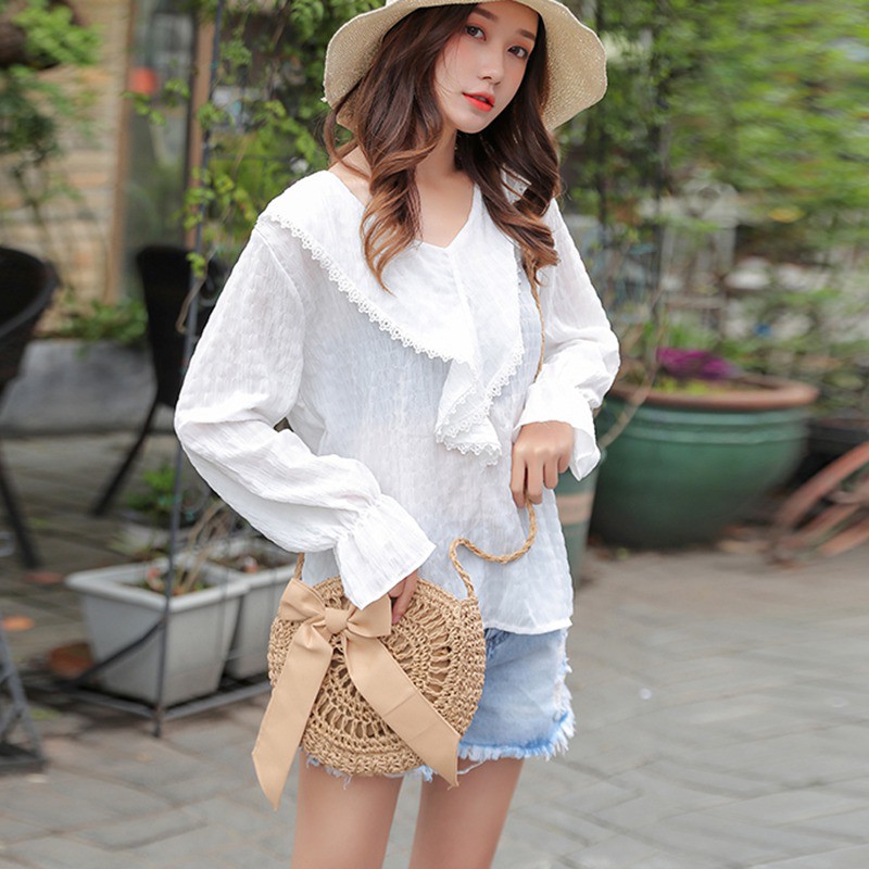 Túi đeo chéo rơm đan thời trang nữ tính