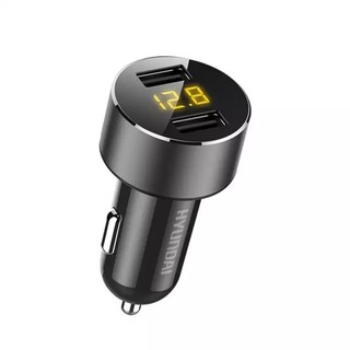 Tẩu sạc ô tô xe hơi hyundai hy-36c có đèn led báo điện áp với 2 cổng usb