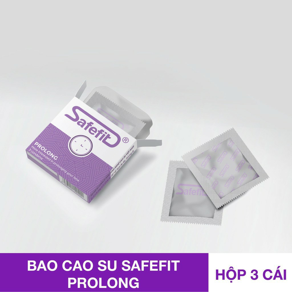 [ XẢ KHO ] Bao cao su Siêu mỏng Siêu Kéo dài thời gian 7% SafeFit PROLONG Chính hãng