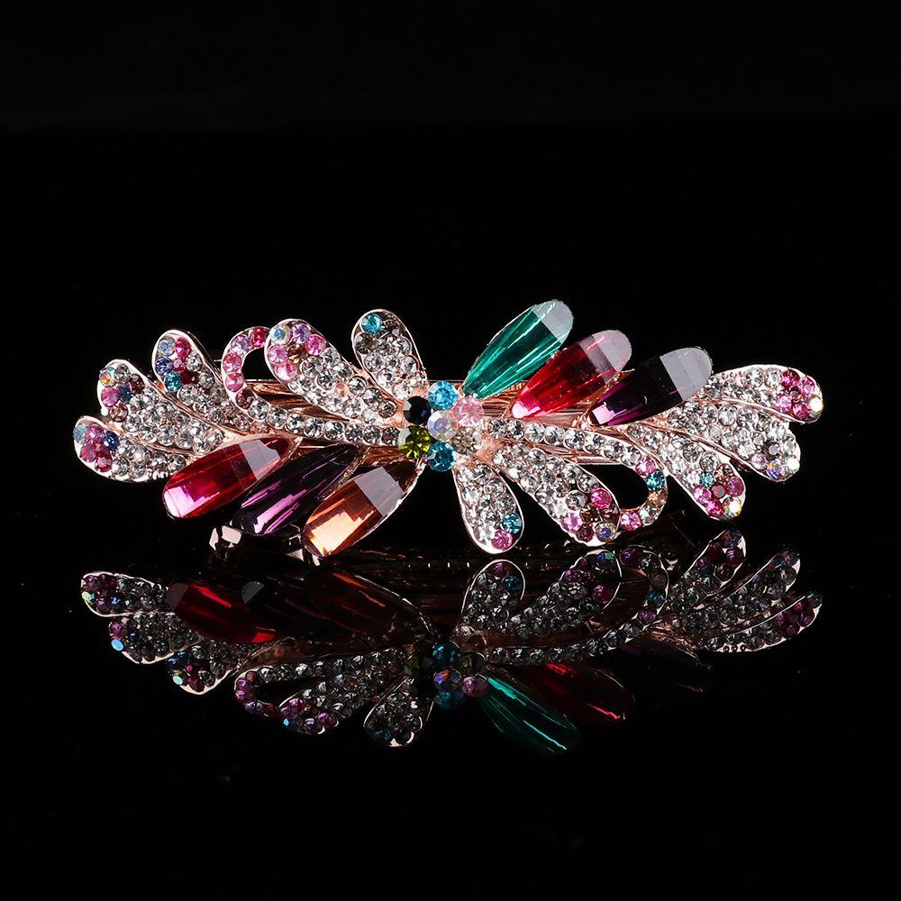 JUNE Kẹp Tóc Đuôi Ngựa Đính Hoa Nhựa