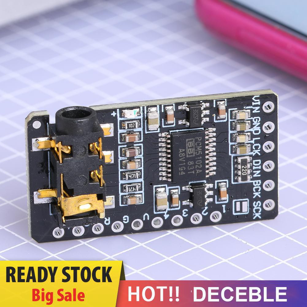 Deceble PCM5102 DAC Decoder 3.5mm Stereo Jack I2S Player Module for Raspberry Pi