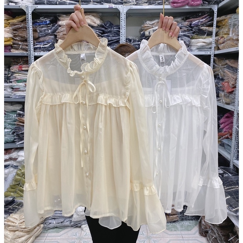 Set Áo Sơmi Tơ Bèo Kèm Áo 2 Dây, Áo Sơmi Kiểu Tay Dài Có Ảnh Thật Kèm Video | BigBuy360 - bigbuy360.vn