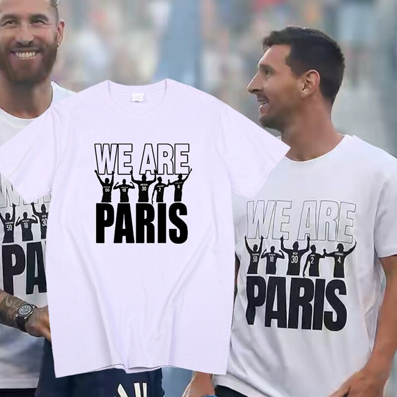 Áo Thun In Chữ We Are Paris Leo Messi Ramos Hakimi Welcome To Paris Thời Trang Thường Ngày Cho Người Hâm Mộ Paris