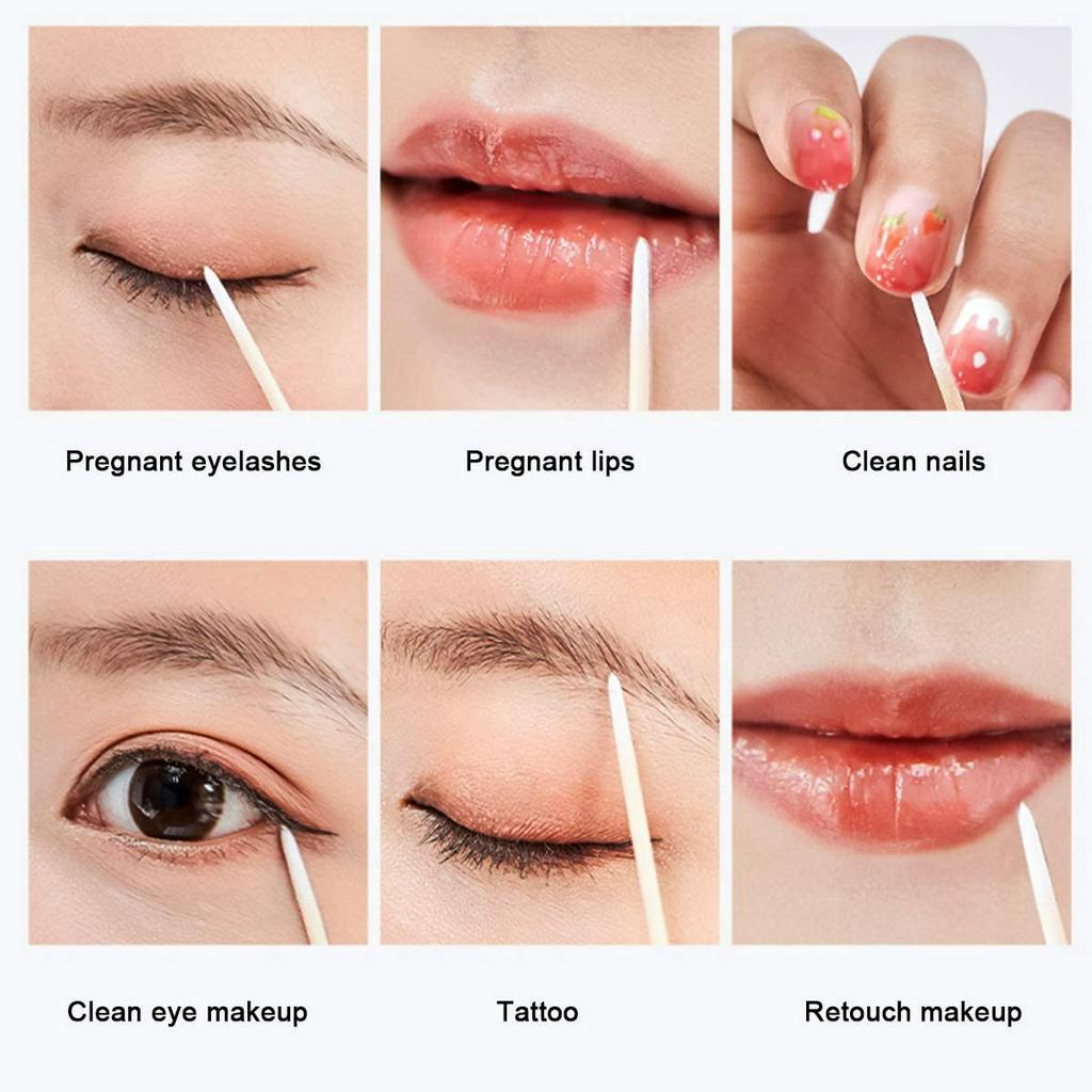 [Hàng mới về] Bộ 200 tăm bông cotton dùng một lần trang điểm làm đẹp tiện lợi