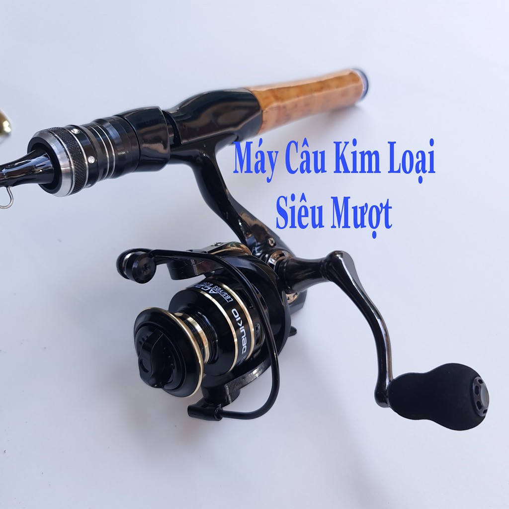 Bộ Cần Câu Lure UL 2 Ngọn Cán Gỗ_ bộ combo đứng🎁Tặng Kèm Siêu Phụ Kiện 🎁 Đọt Đặc Chuyên Câu Suối, Cháp,Mương 1m68 và 1m8