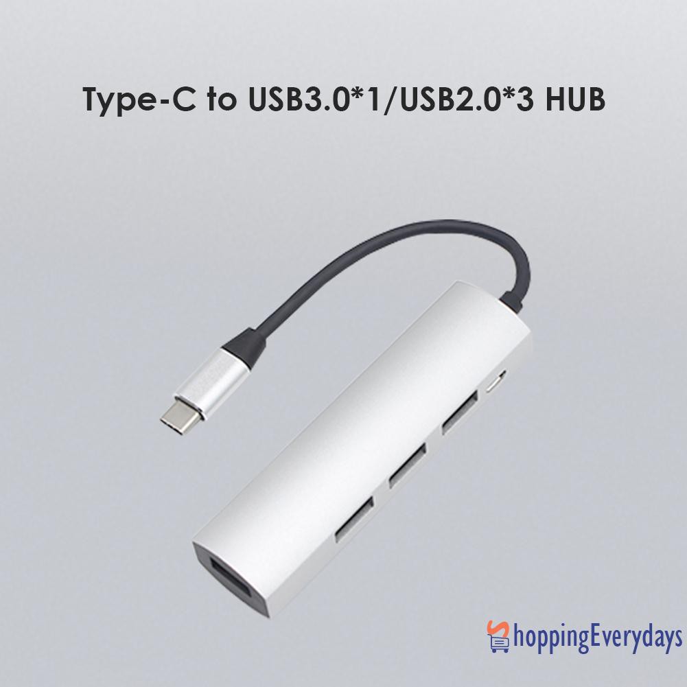 Bộ HUB chuyển đổi chia USB 3.1 Type-C sang 3 USB2.0 và USB3.0 5Gbps 480Mbps 4 trong 1