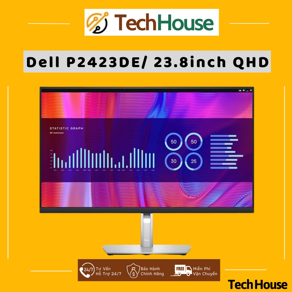 Màn hình máy tính Dell P2423DE 23.8 inch QHD 2K IPS USB-C- Bảo hành chính hãng 36 Tháng