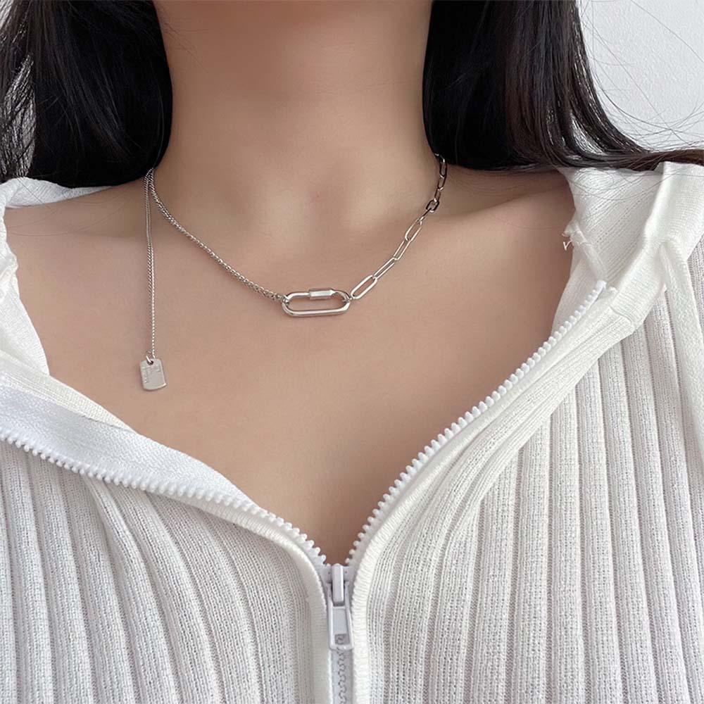 Vòng cổ Choker Mặt Hình Học Đơn Giản Phong Cách Hàn Quốc Cho Nữ