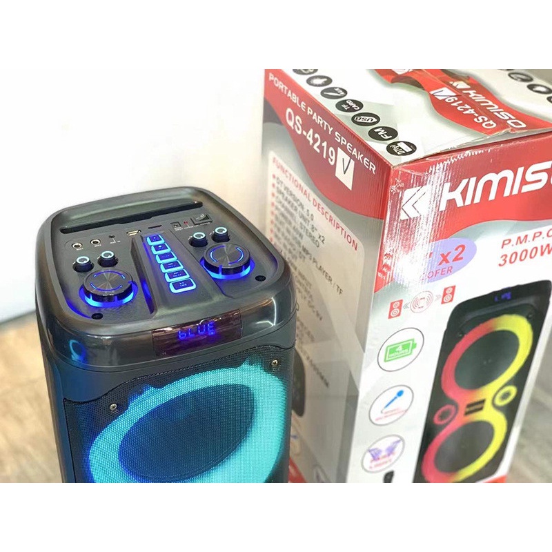 Loa bluetooth karaoke QS-4220 party box , bass cực mạnh ,bass 20 kép tặng kèm 1 micro không dây