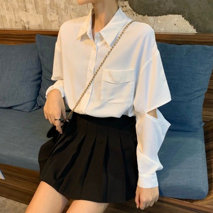 Áo Sơ Mi Trắng Dài Tay Thời Trang Nữ Tính