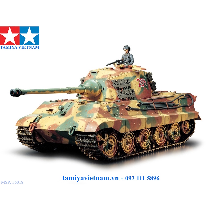 56018 Mô hình xe tăng điều khiển từ xa 1/16 R/C Tank Series no.18 King Tiger "Production Turret"