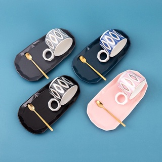 Set cốc sứ uống trà , cà phê kèm thìa và đĩa cao cấp#cốc#
