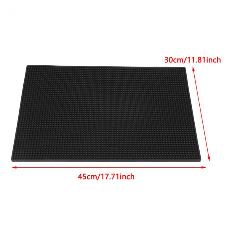 2Pcs Rubber Service Bar Mat Heavy Duty Home Bar and Rubber Drip Mats Cocktail Bartender Tea Cup Mug Set Waterproof Kitchen Placemat - Large & Small