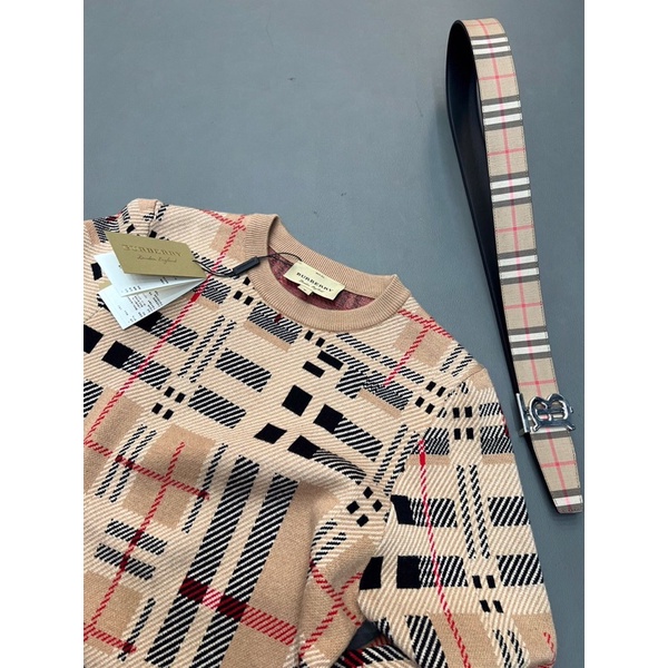 ÁO LEN BURBERRY VINTAGE CHECK ÁO LEN KẺ Ô PHỐI CHẤT