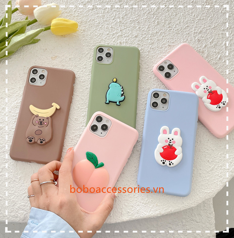 Ốp Điện Thoại TPU Dẻo Họa Tiết Thỏ/ Khủng Long Dễ Thương Cho iPhone 6 6S 7 8 Plus X XS Max 11 12 Pro Max
