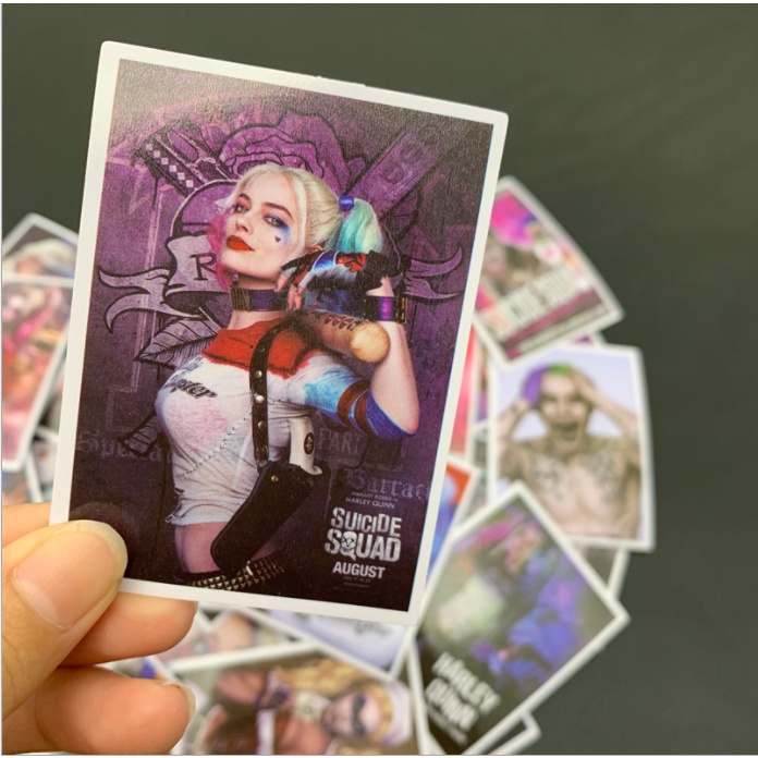 Combo 25 Sticker HARLEY QUINN & JOKER nhựa PVC không thấm nước, dán nón bảo hiểm, laptop, điện thoại, Vali, xe