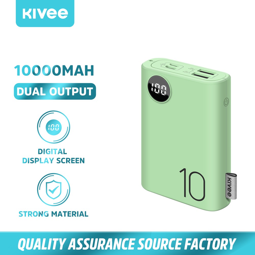 [ Chính Hãng Kivee ] Pin Sạc dự phòng dung lượng 10000 mAh PF23 màn hình hiển thị LED hỗ trợ sạc nhanh