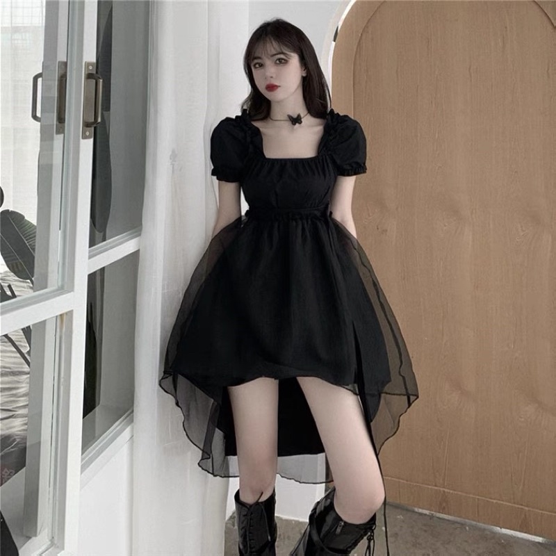 ĐẦM XOÈ ĐEN DỰ TIỆC 💕 CỔ VUÔNG DÁNG ĐUÔI TÔM 💕 PHONG CÁCH QUYẾN RŨ CÁ TÍNH