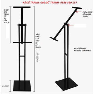 Kệ để tranh, kệ để tranh chữ H khung treo bảng quảng cáo bằng sắt sơn tĩnh điện dùng để tranh, bảng formex chân đứng V45