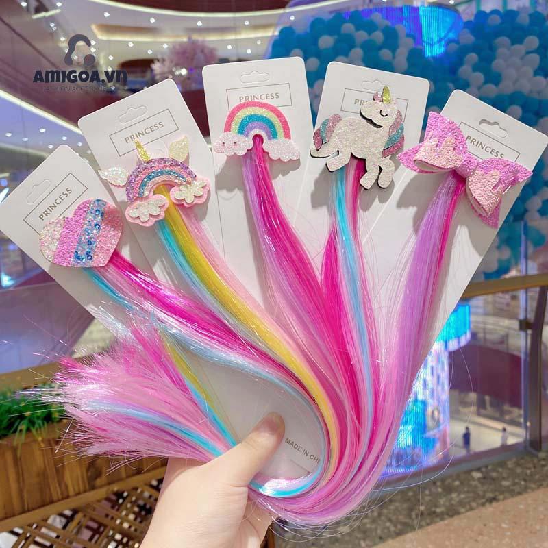 ✨✨Kẹp tóc giả pony - lọn tóc màu sắc dễ thương cho bé gái