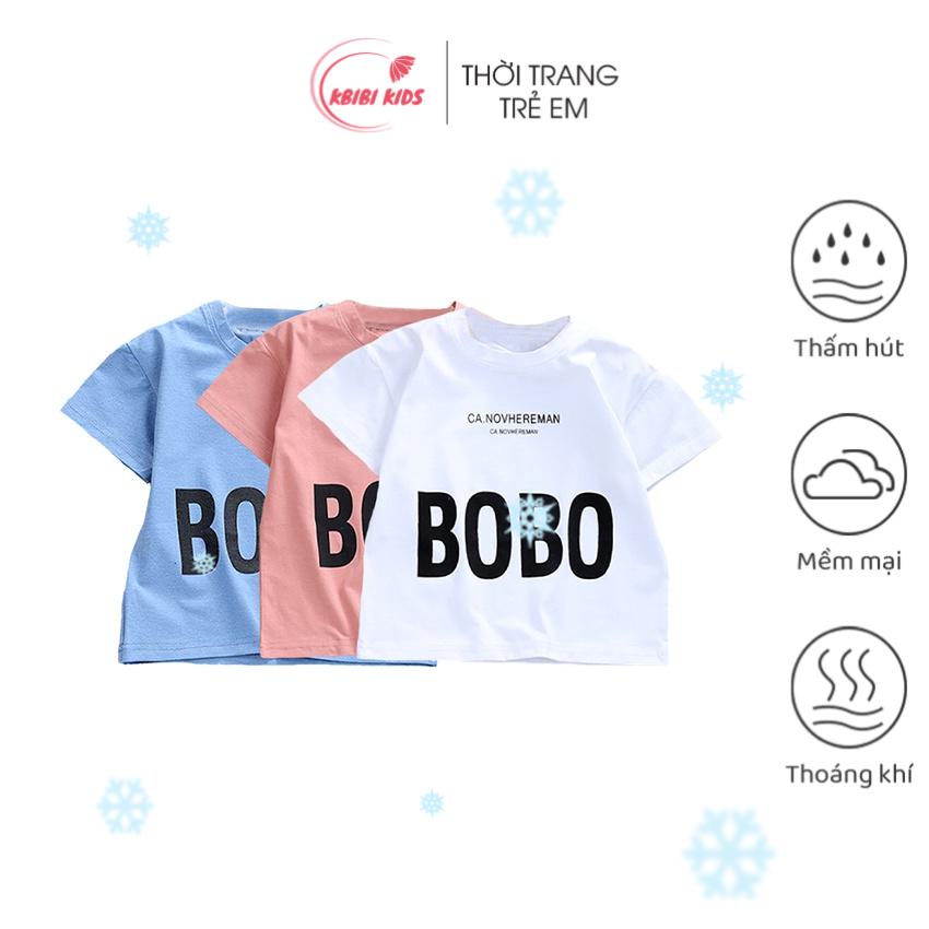 Áo phông cộc tay bé trai Kbibi Kids mã K10 Áo thun cotton ngắn tay bé gái phong cách Hàn Quốc dáng croptop xinh mùa hè