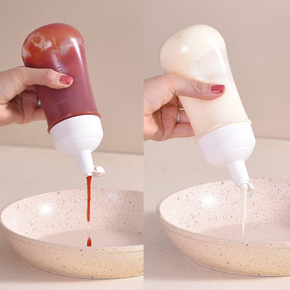 .Chai Đựng Sốt / Giấm Dạng Bóp 350ML Chống Tràn Chống Bụi Trang Trí Bánh Kem