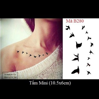 Xăm dán tattoo đàn chim B280