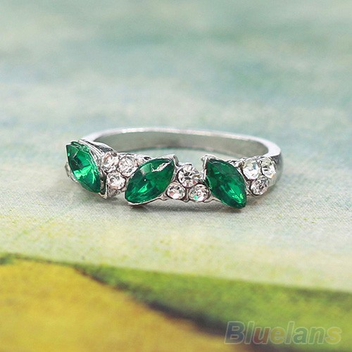 Nhẫn họa tiết hoa lá đính đá sang trọng cá tính dành cho nữ