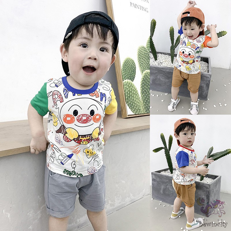Set Áo Thun Tay Ngắn &amp; Quần Short Cho Bé Trai