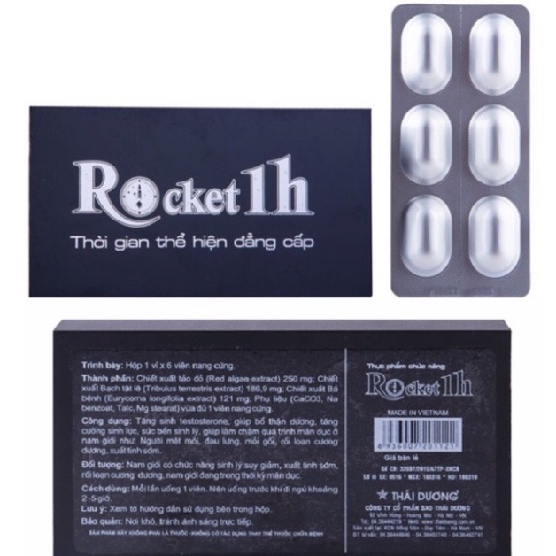 Rocket 1h - Tăng cường sinh lý nam - Tráng Dương Bổ THận -  Kéo dài thời gian Q.hệ