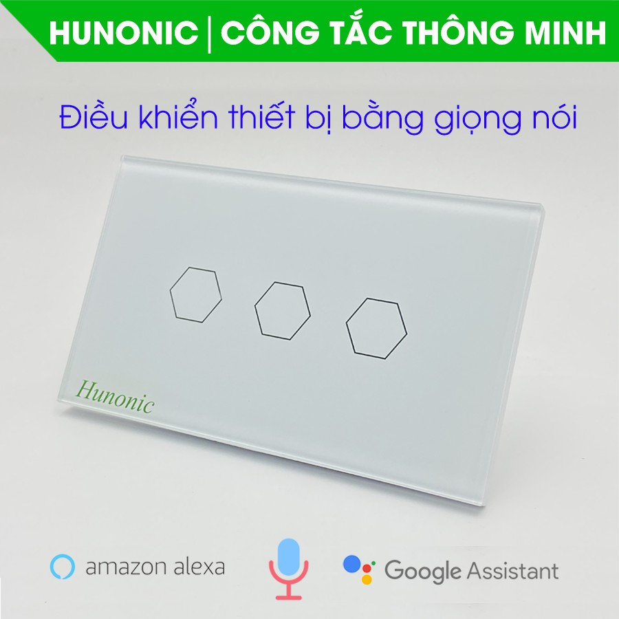 CÔNG TẮC CẢM ỨNG CHẠM THÔNG MINH HUNONIC 2 NÚT MÀU ĐEN│Công tắc thiết bị điện Wifi nhà thông minh hàng Việt Nam giá rẻ