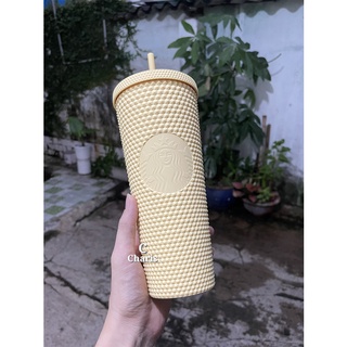 Ly Starbucks Studded Matte Yellow Diamond 710ml - Bình Giữ Nhiệt Starbucks Chính Hãng