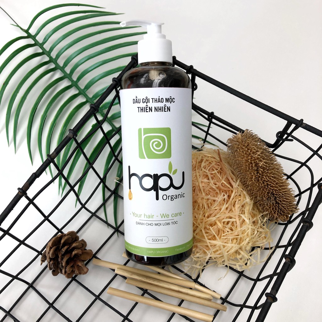 Dầu gội giảm rụng tóc thảo dược HaPu Organic 500ml