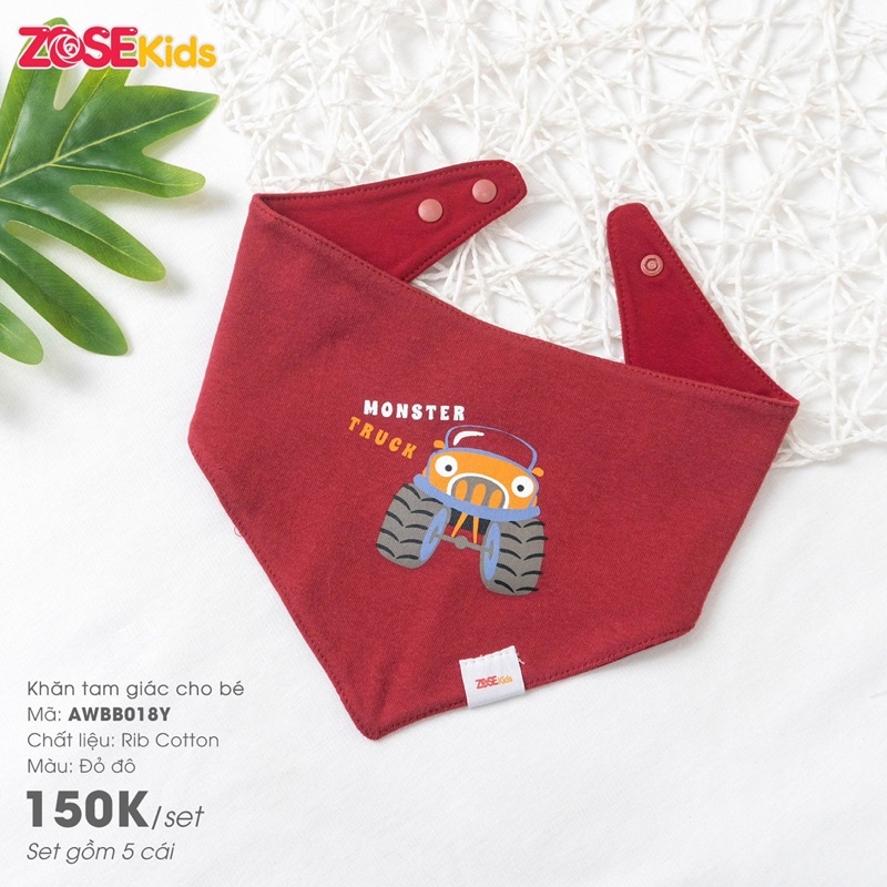 Khăn/Yếm tam giác cotton Zose kids đủ mẫu xinh yêu