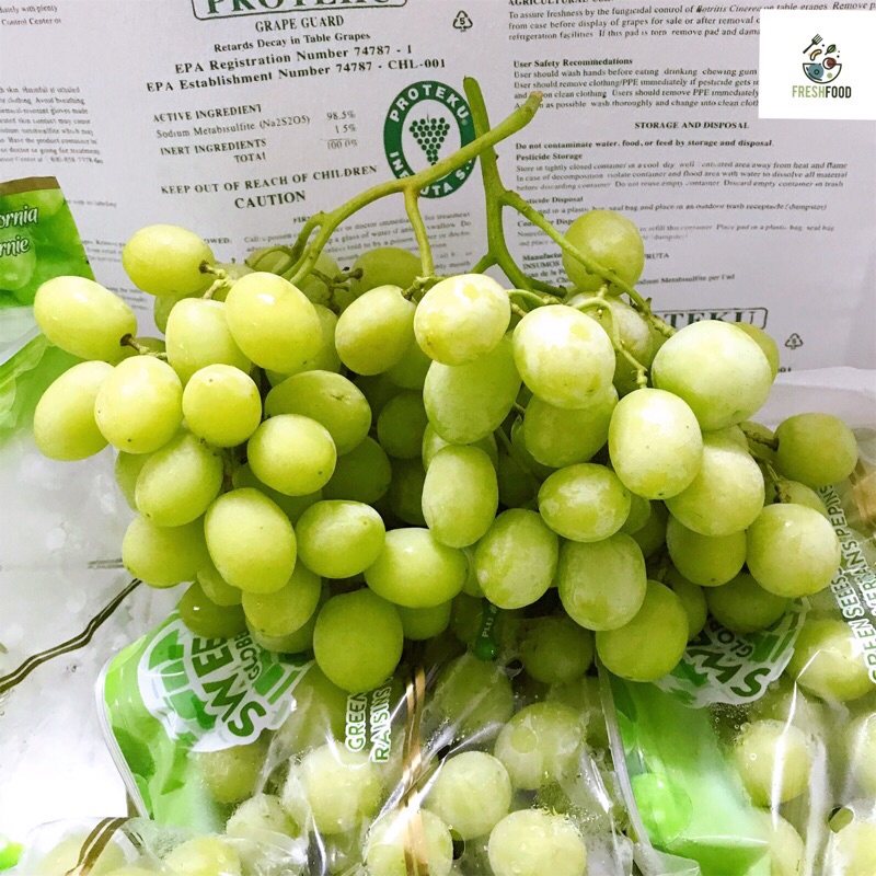 Nho xanh không hạt Autumn Crisp  1kg- Hàng Air mới